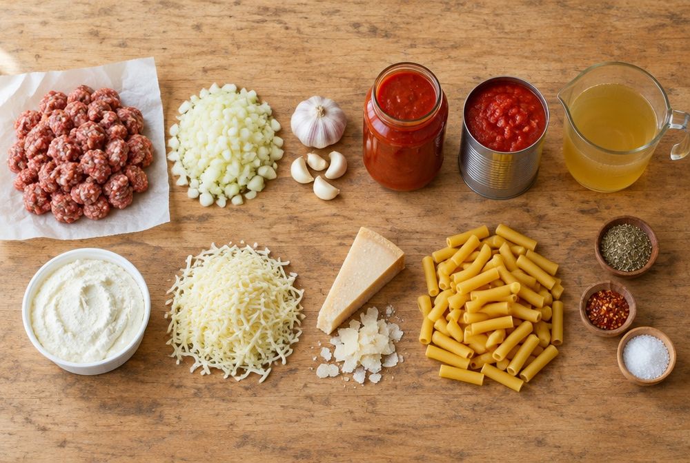Ingredients for Baked Ziti