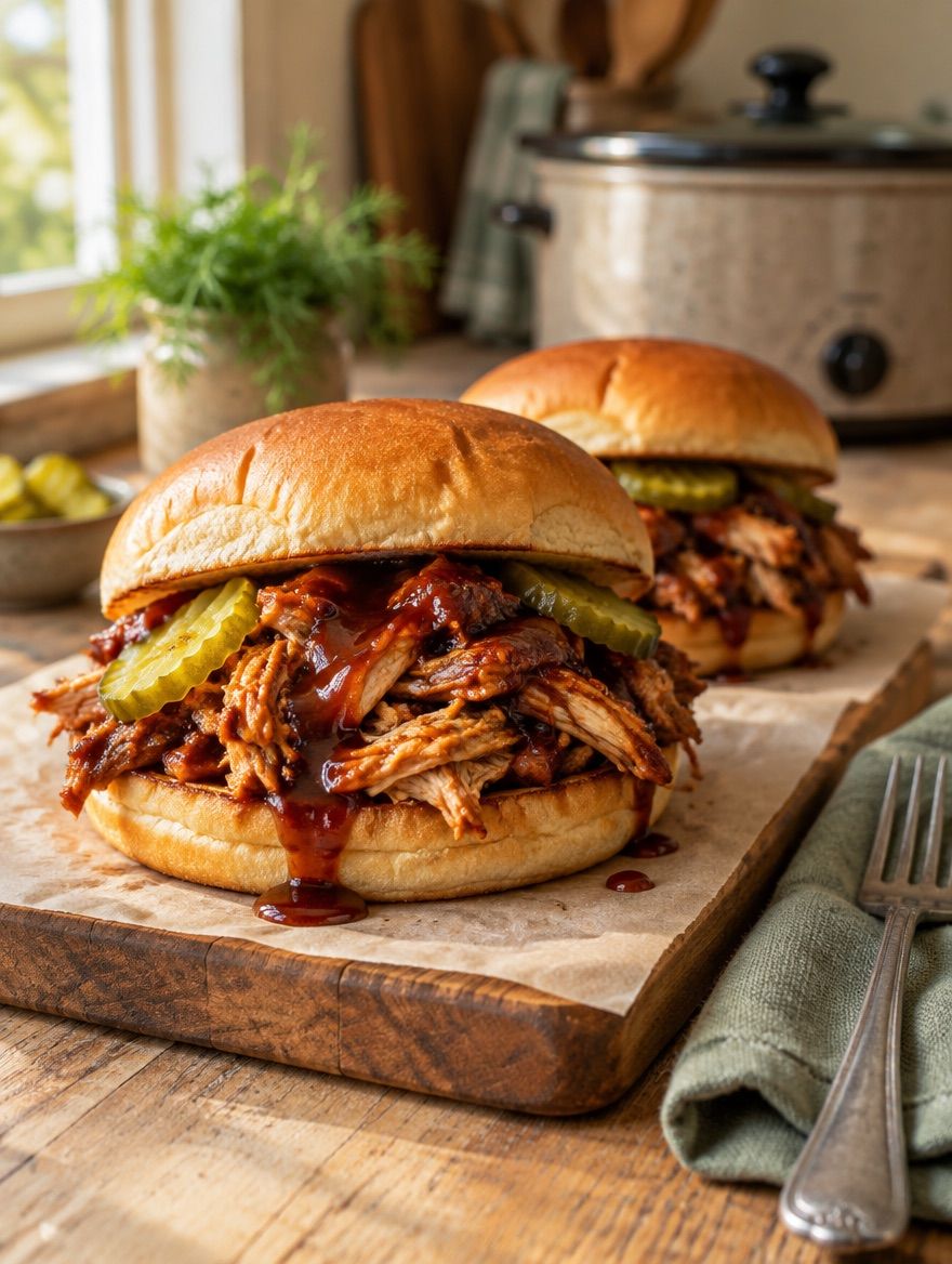 BBQ Pulled Chicken Sandwiches
