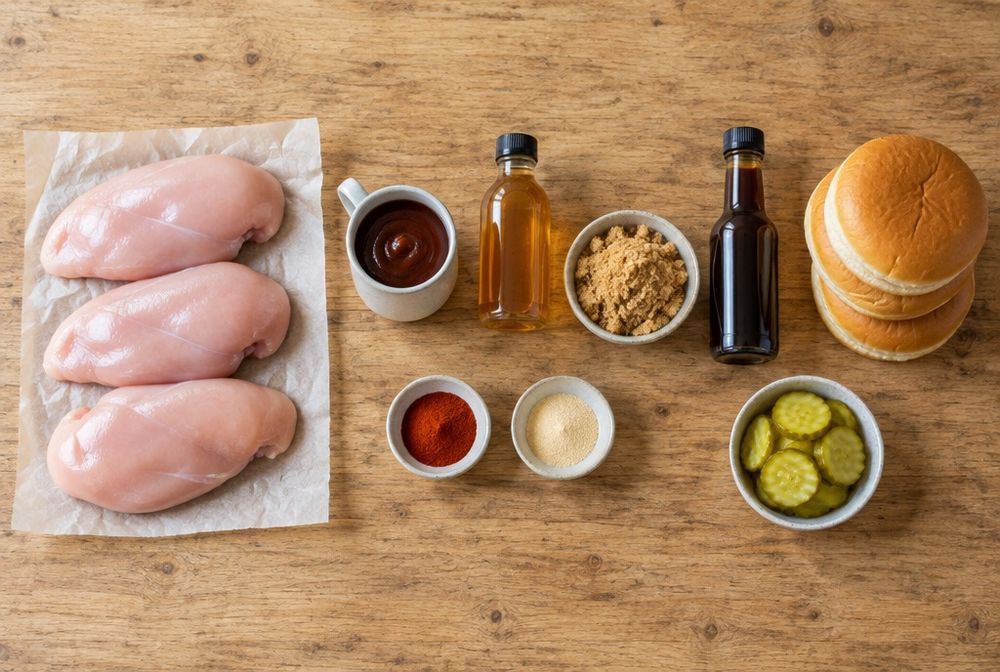 Ingredients for BBQ Pulled Chicken Sandwiches