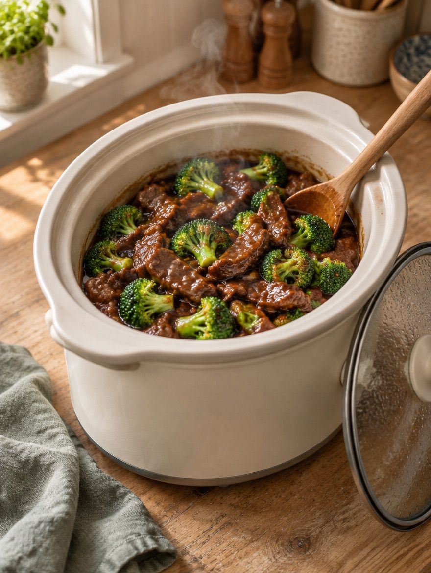 Beef and Broccoli in the slow cooker