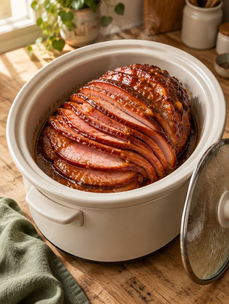 Brown Sugar Ham in the slow cooker