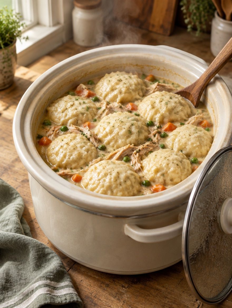 Chicken and Dumplings in the slow cooker