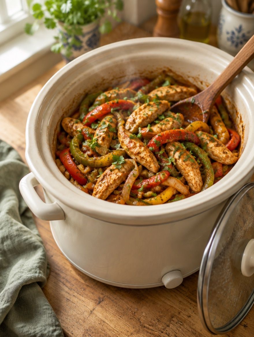 Chicken Fajitas in the slow cooker