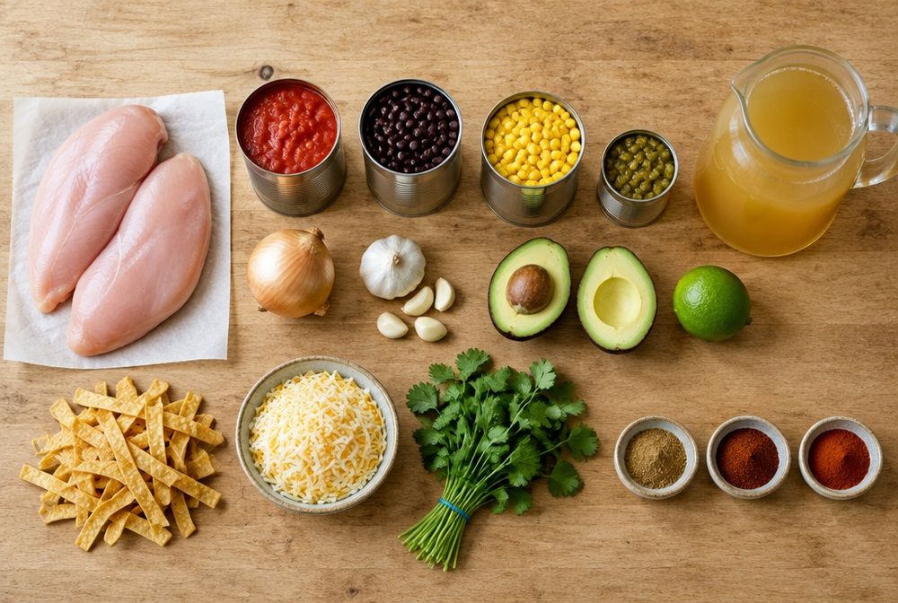 Ingredients for Chicken Tortilla Soup
