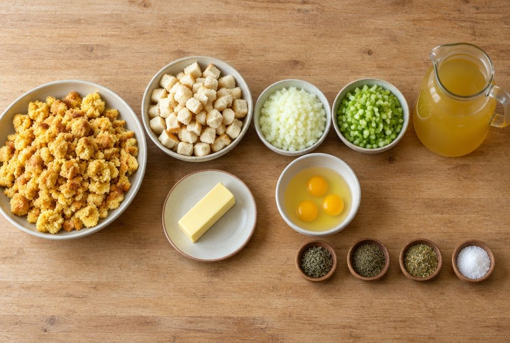 Ingredients for Cornbread Dressing