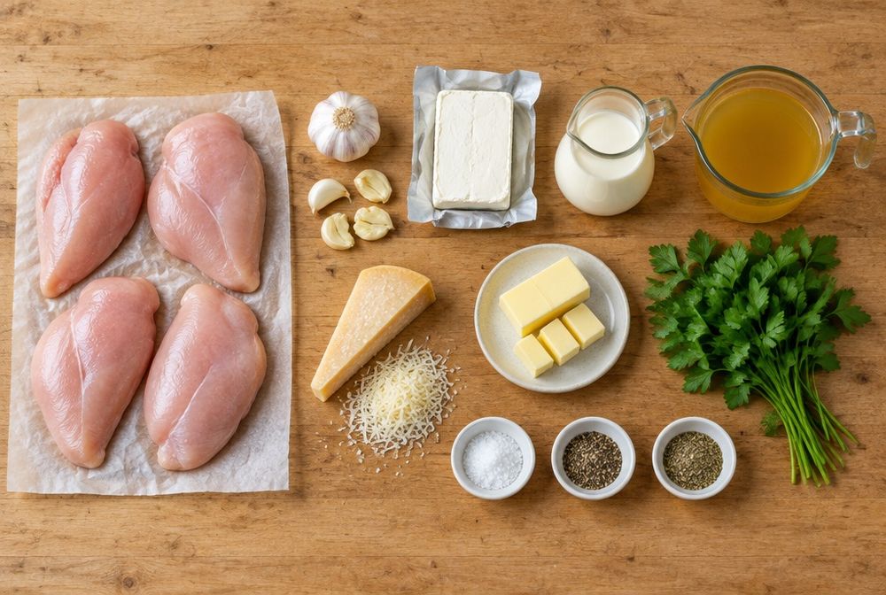 Ingredients for Creamy Garlic Chicken