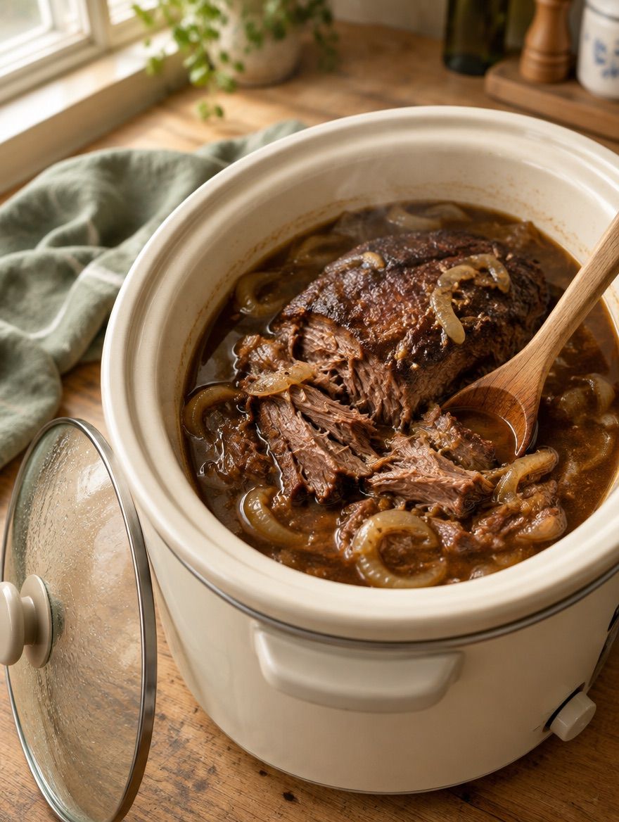French Dip Sandwiches in the slow cooker