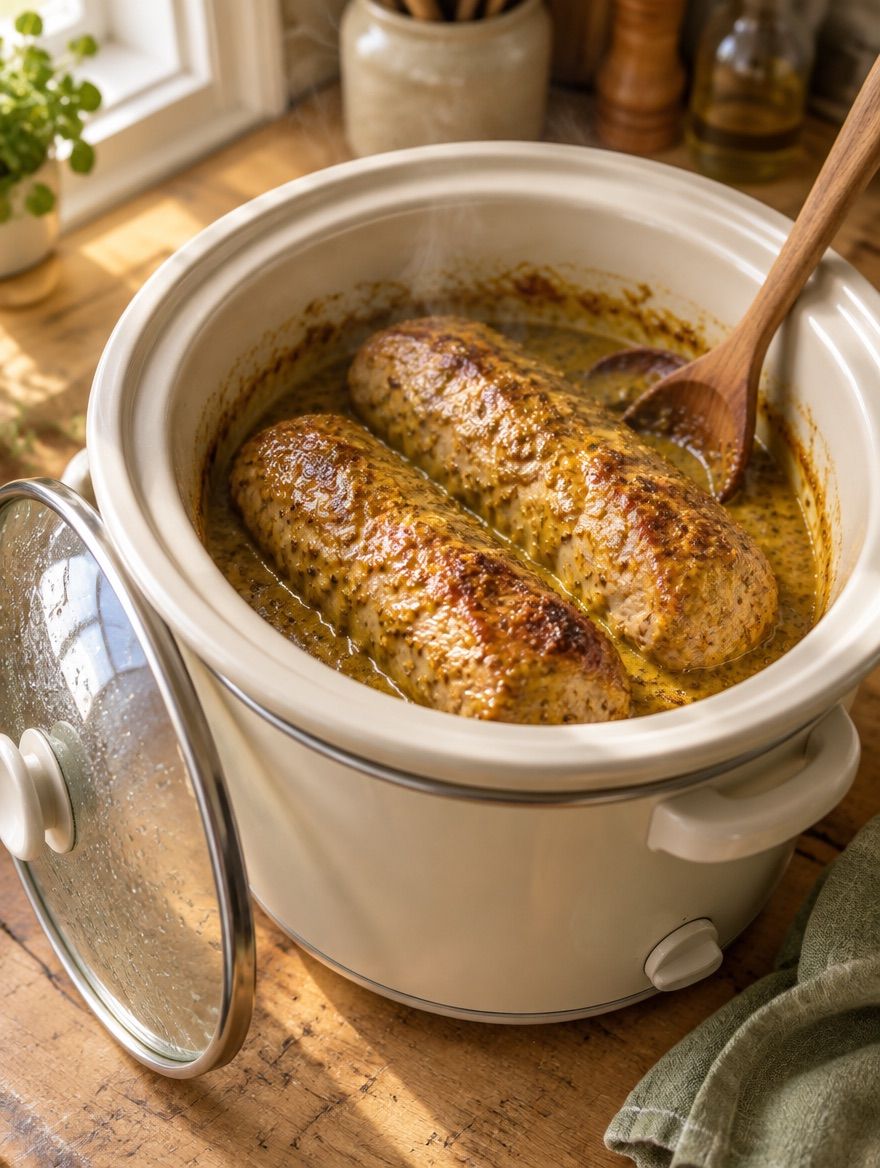 Honey Mustard Pork Tenderloin in the slow cooker