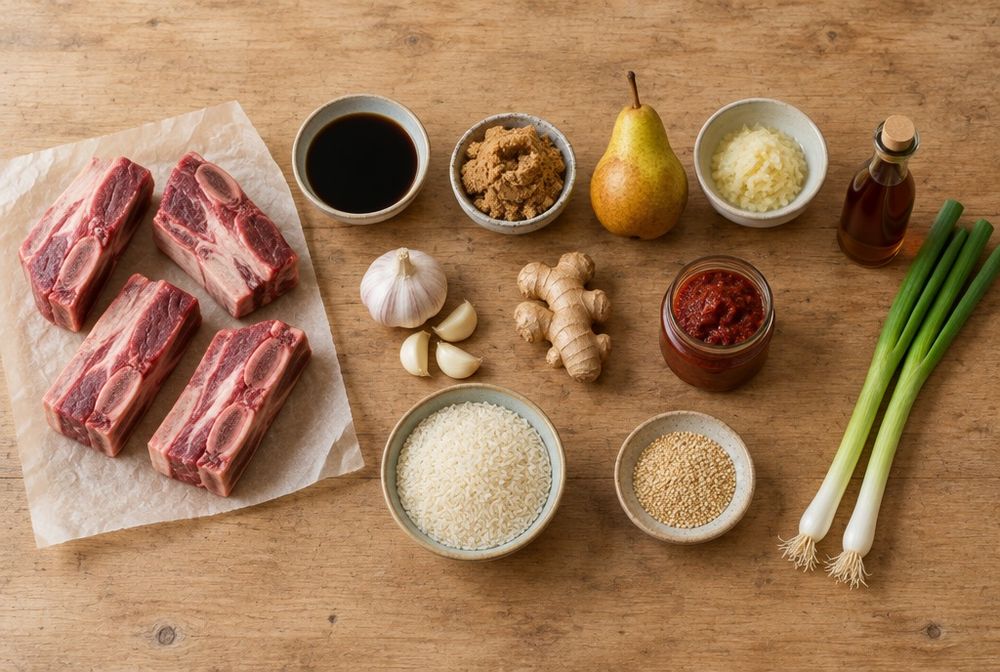Ingredients for Korean-Style Beef Short Ribs