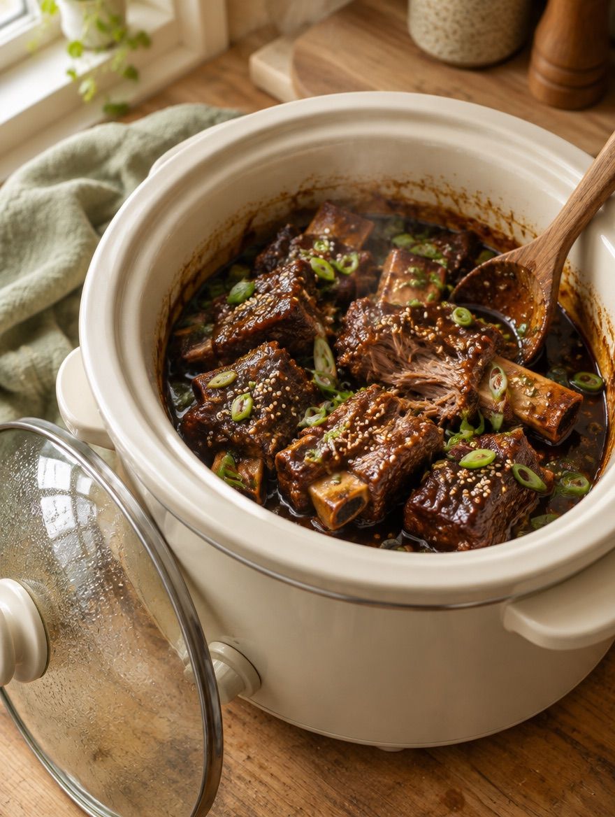 Korean-Style Beef Short Ribs in the slow cooker