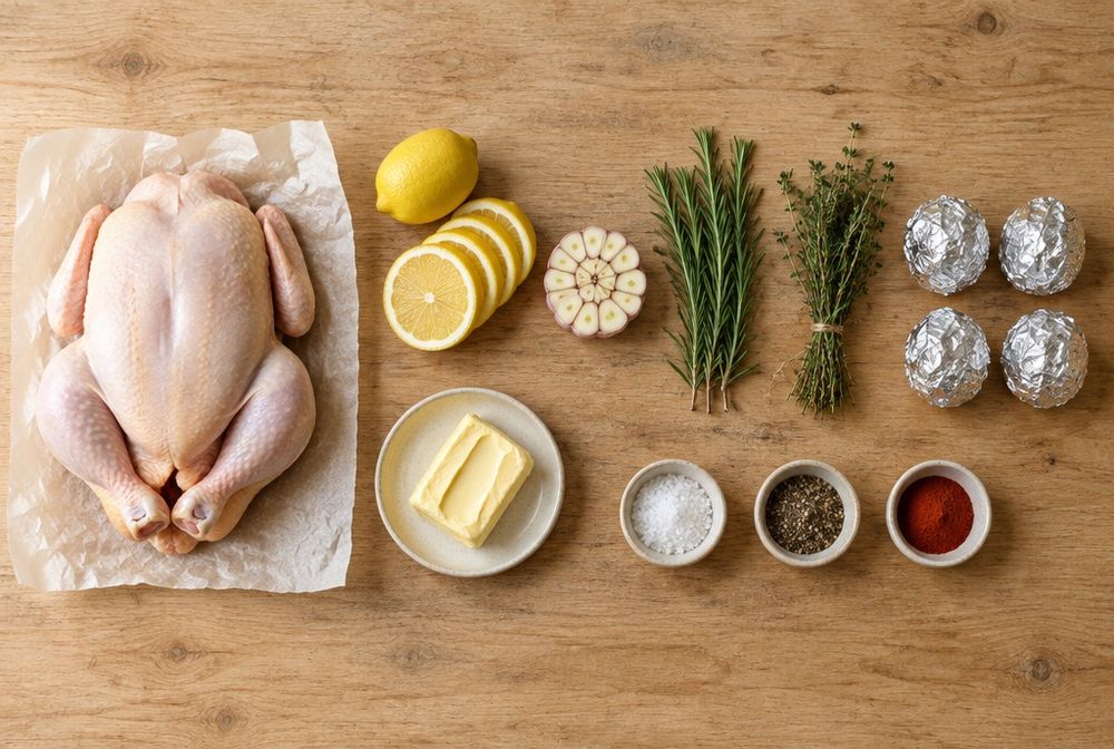 Ingredients for Lemon Herb Whole Chicken