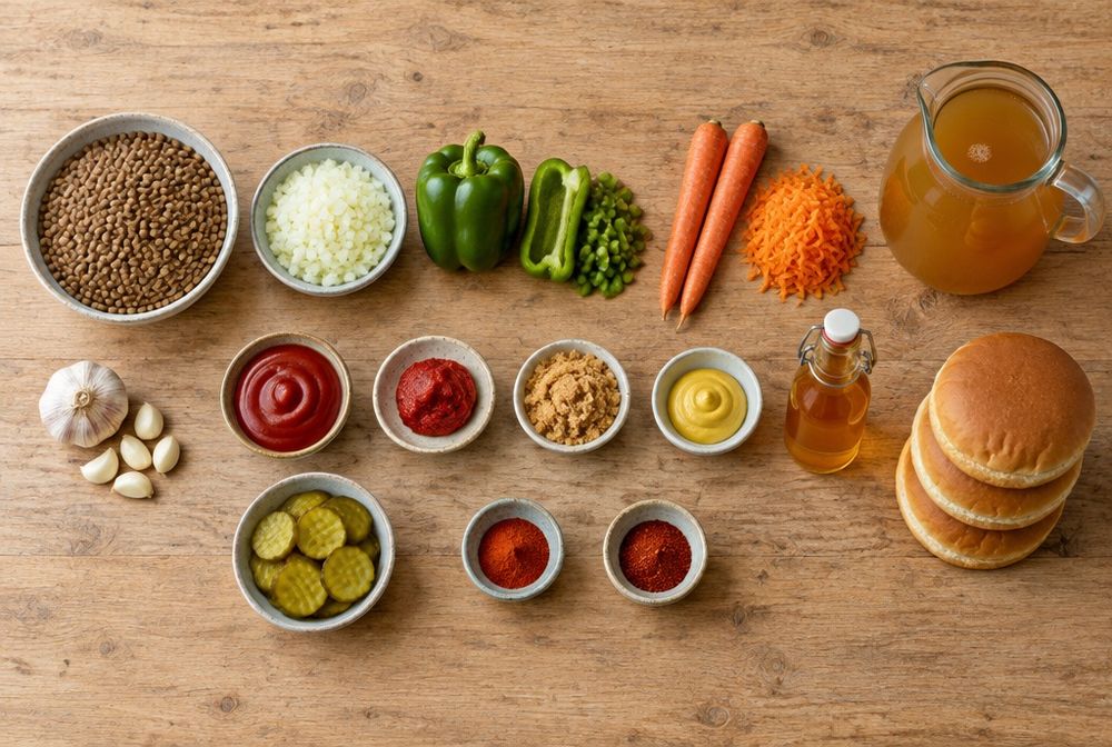 Ingredients for Lentil Sloppy Joes