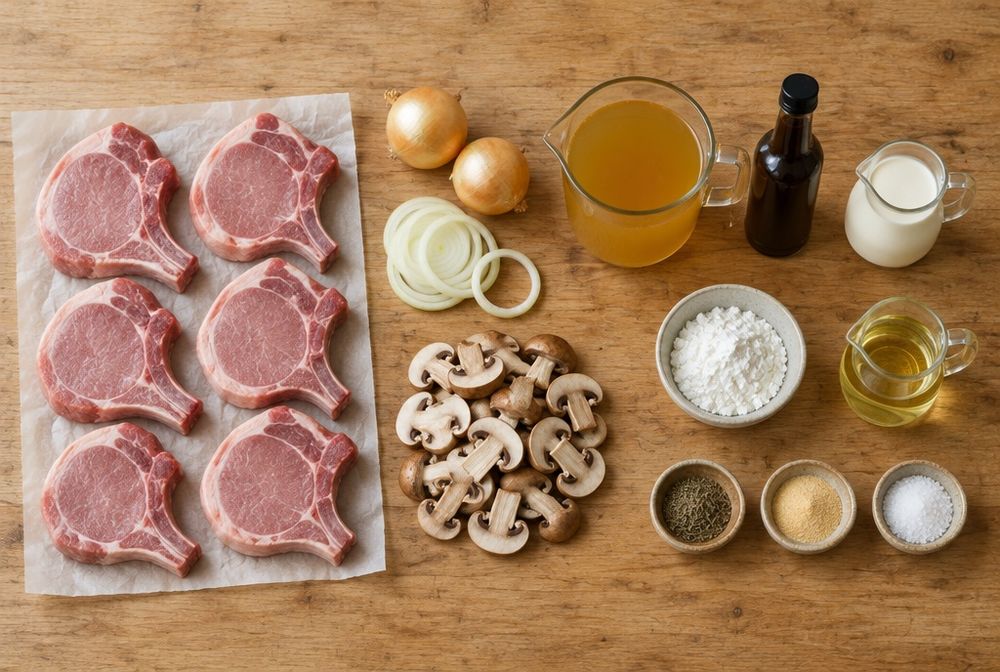 Ingredients for Pork Chops and Gravy