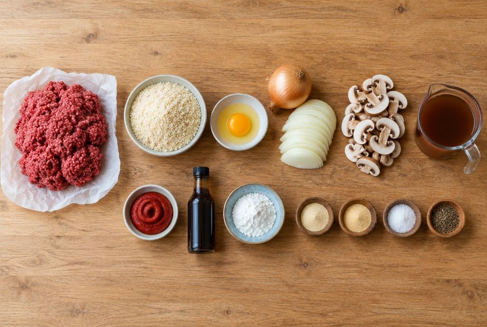 Ingredients for Salisbury Steak Meatballs