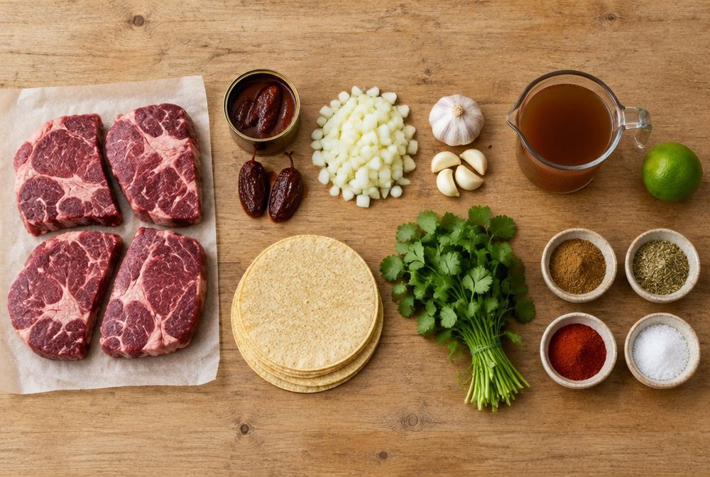 Ingredients for Shredded Beef Tacos
