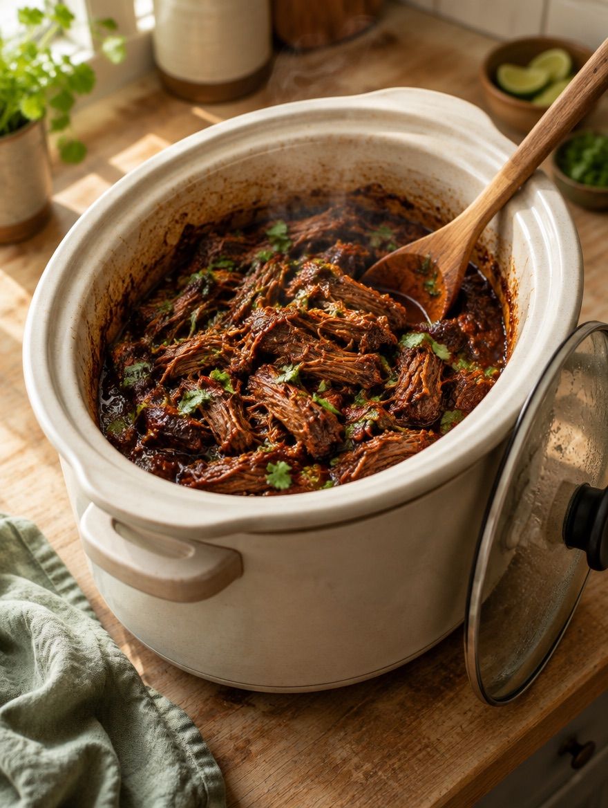 Shredded Beef Tacos in the slow cooker