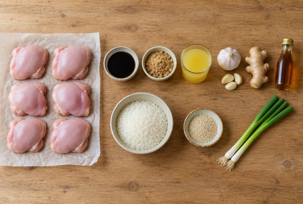 Ingredients for Teriyaki Chicken and Rice